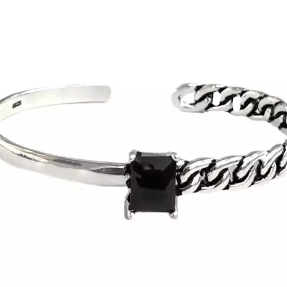 BLACK ZIRCON CREATIVE CHAIN BANGLE